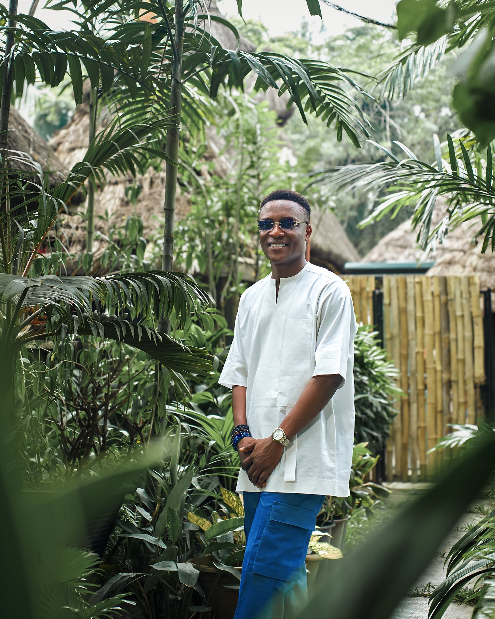 Off White And Blue Easy Wear Casual